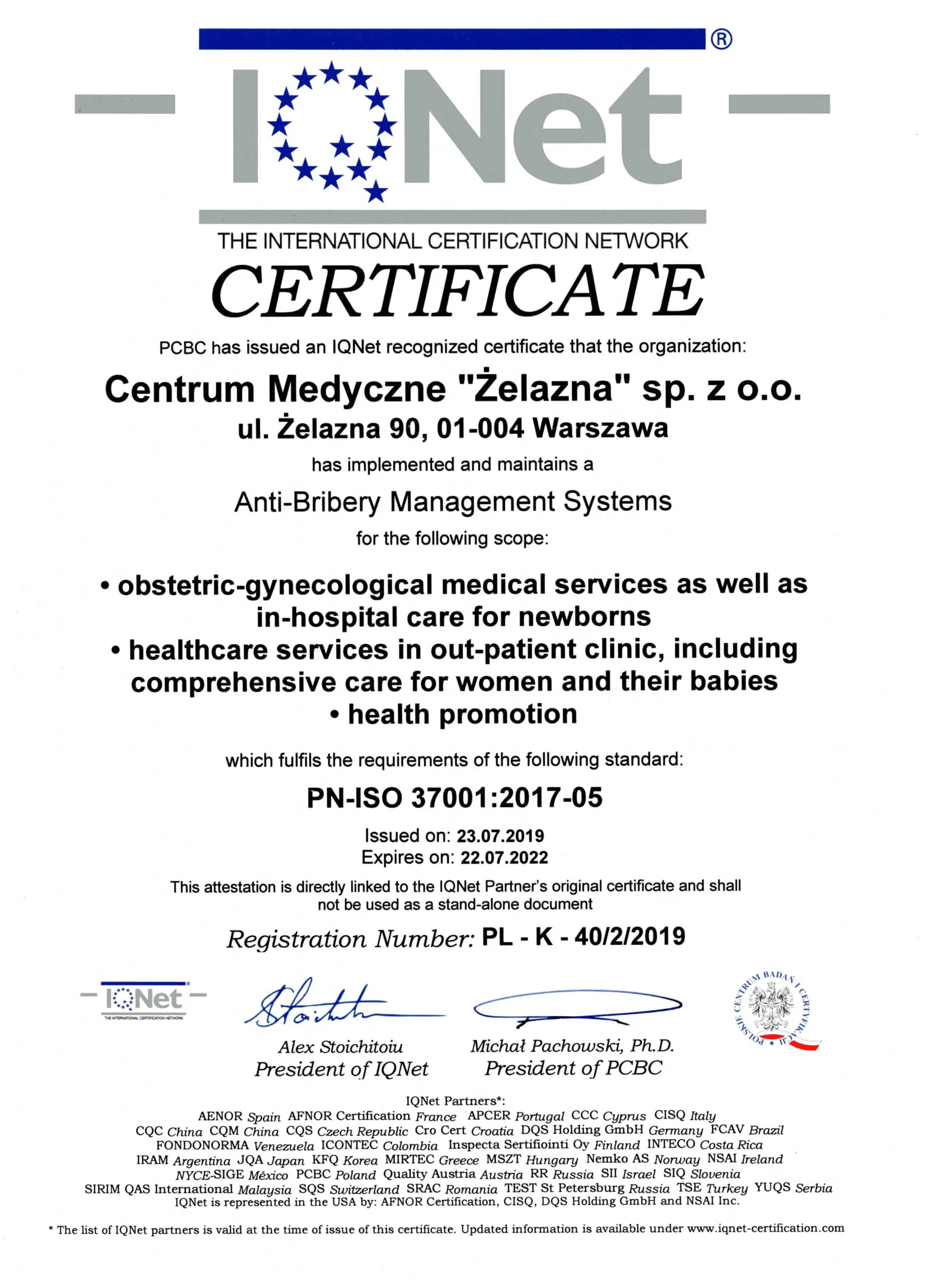 IQNET ISO 37001 wersja angielska 1