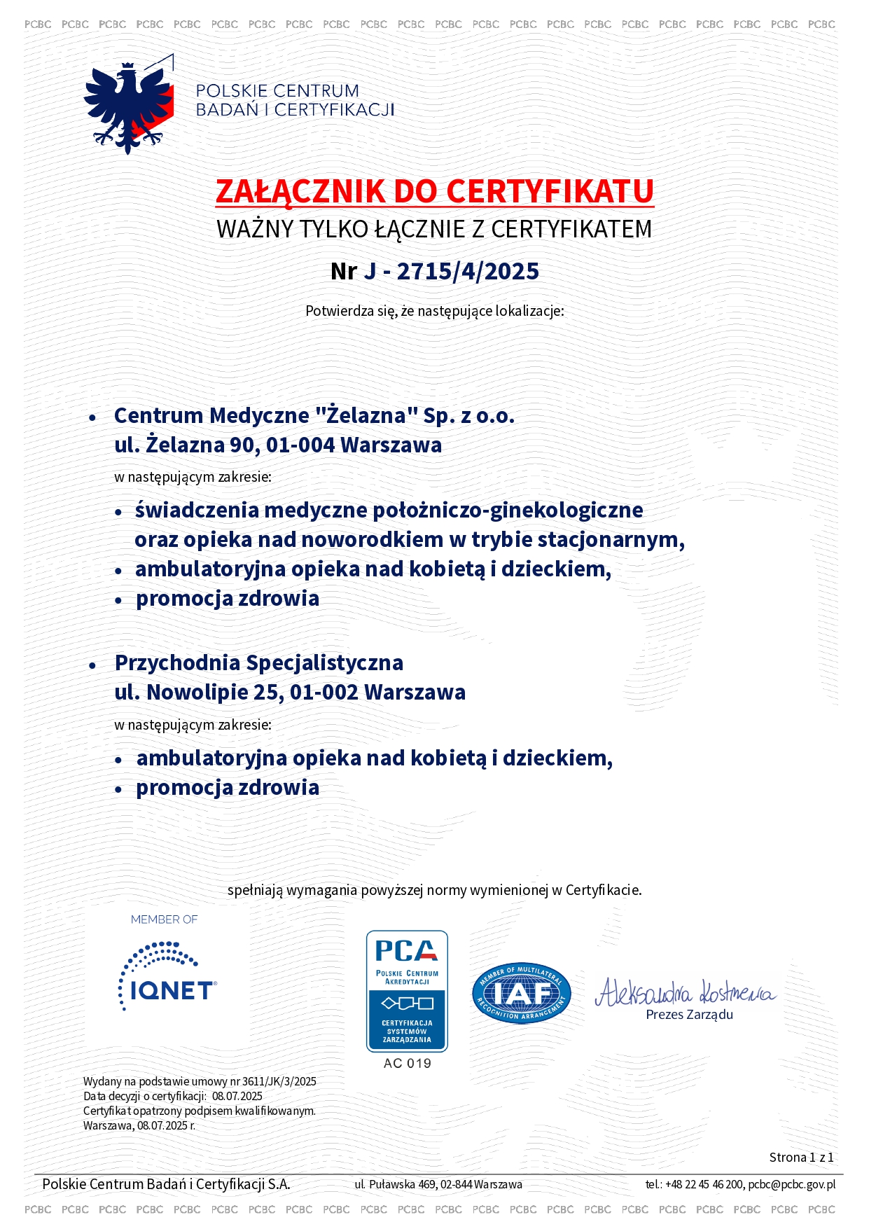 Certyfikat 9001 druga strona